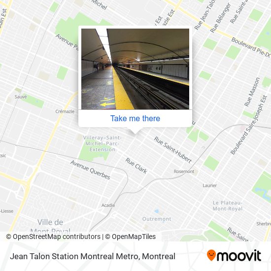 Jean Talon Station Montreal Metro map