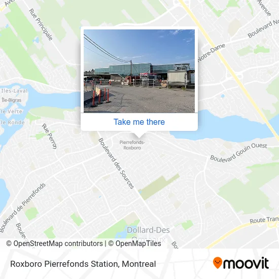 Roxboro Pierrefonds Station map