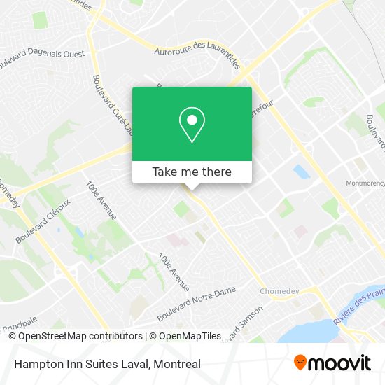 Hampton Inn Suites Laval map