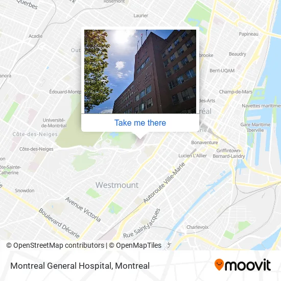 Montreal General Hospital map