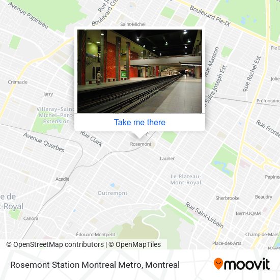 Rosemont Station Montreal Metro map