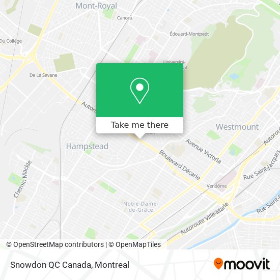 Snowdon QC Canada map