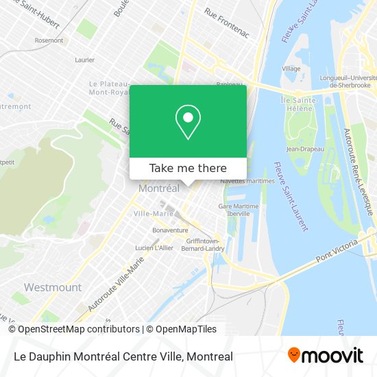 Le Dauphin Montréal Centre Ville map
