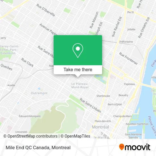 Mile End QC Canada map