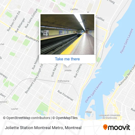 Joliette Station Montreal Metro map