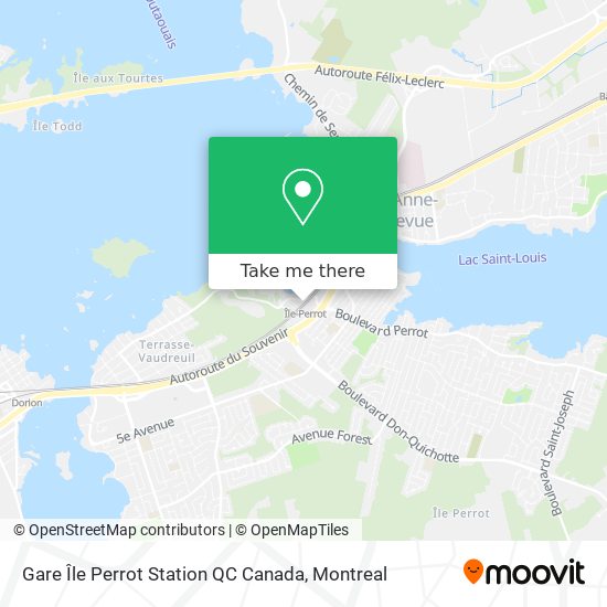 Gare Île Perrot Station QC Canada map