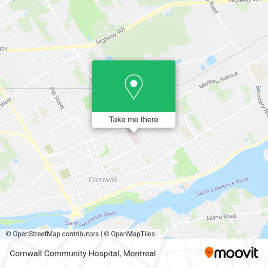 Cornwall Community Hospital map