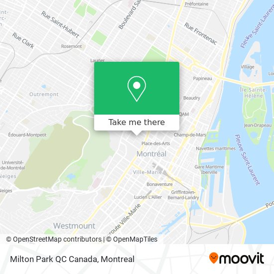 Milton Park QC Canada map