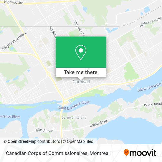 Canadian Corps of Commissionaires map