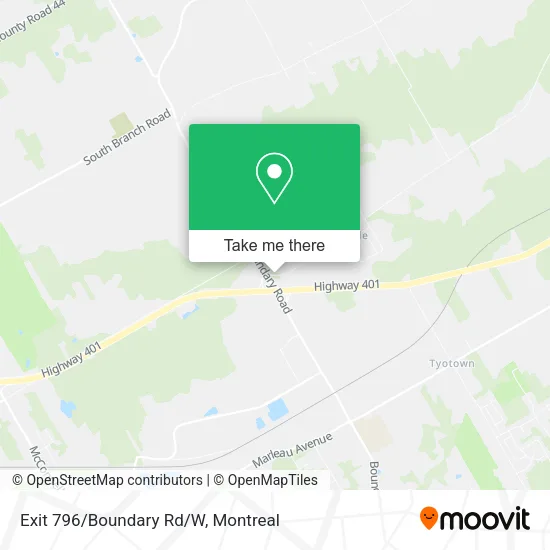 Exit 796/Boundary Rd/W map