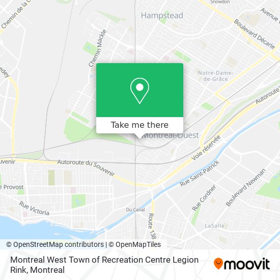 Montreal West Town of Recreation Centre Legion Rink map