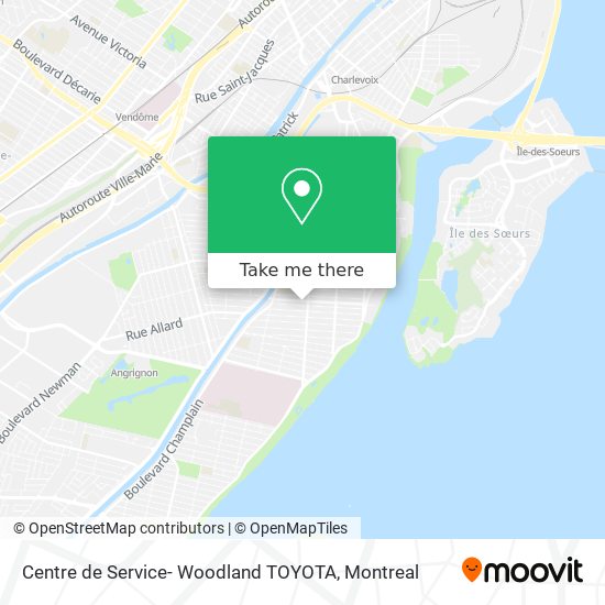 Centre de Service- Woodland TOYOTA map