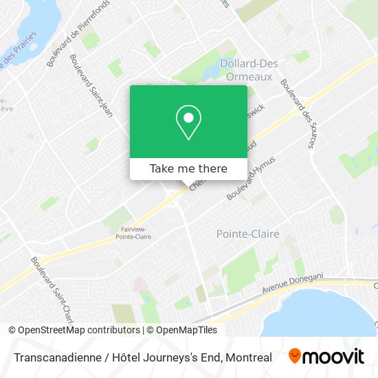 Transcanadienne / Hôtel Journeys's End map