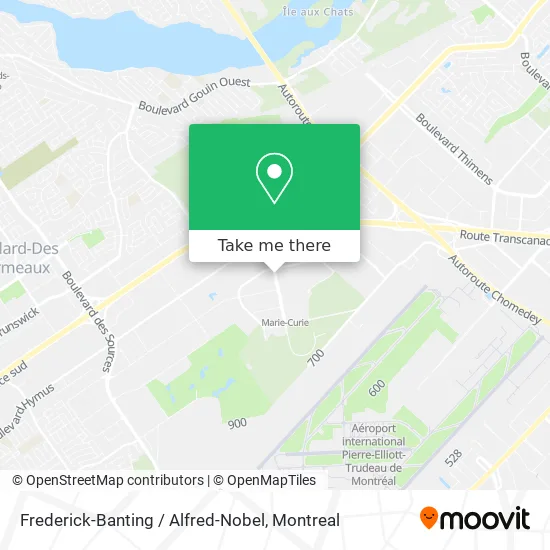 Frederick-Banting / Alfred-Nobel map