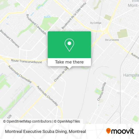 Montreal Executive Scuba Diving map