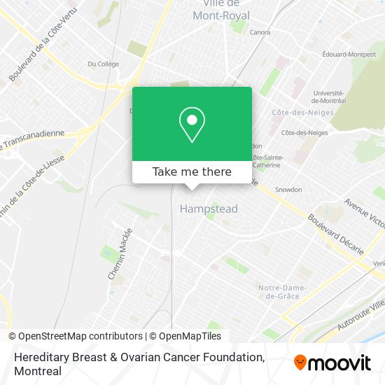 Hereditary Breast & Ovarian Cancer Foundation map