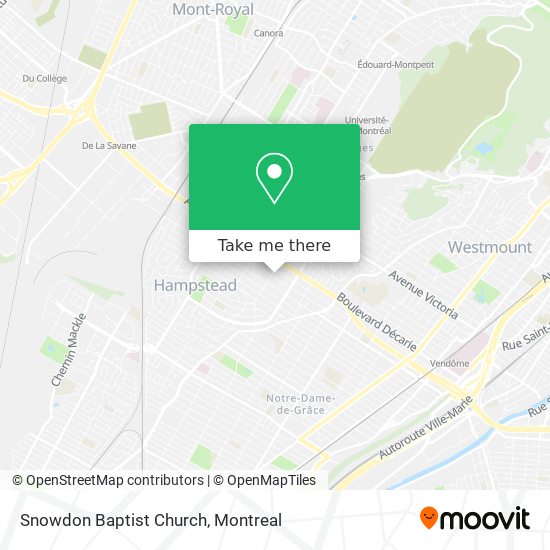 Snowdon Baptist Church map