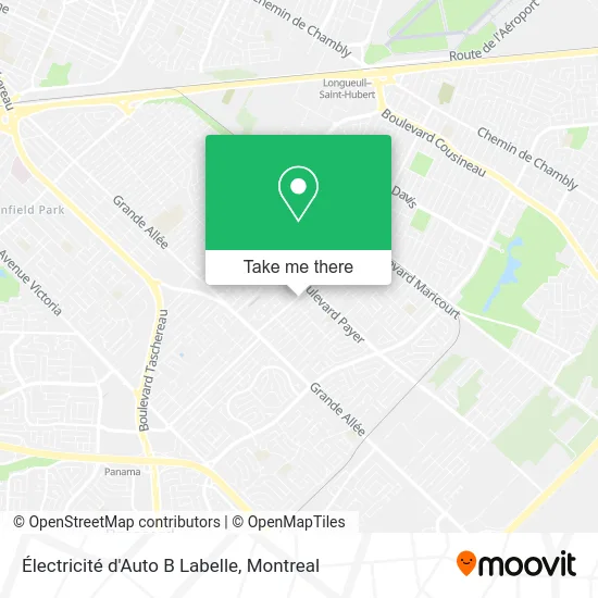 Électricité d'Auto B Labelle map