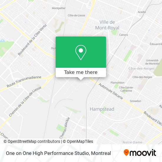 One on One High Performance Studio map