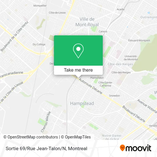 Sortie 69/Rue Jean-Talon/N map