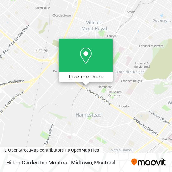 Hilton Garden Inn Montreal Midtown map