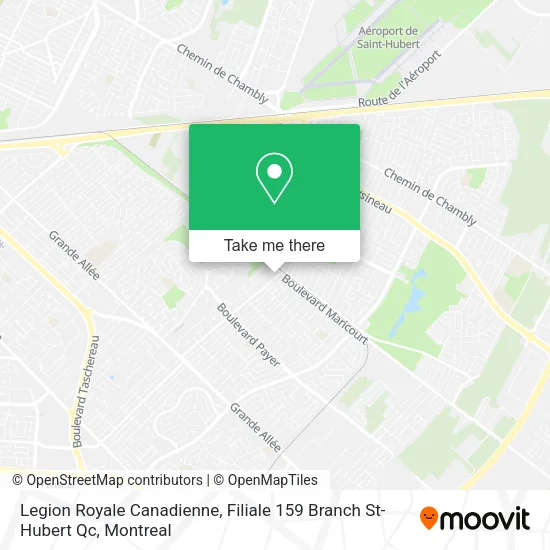 Legion Royale Canadienne, Filiale 159 Branch St-Hubert Qc map