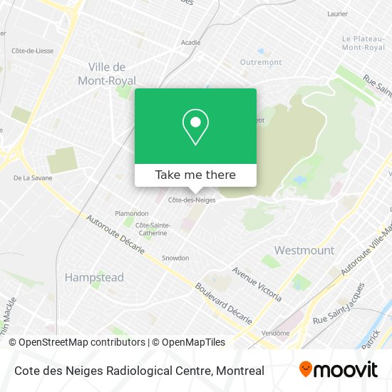 Cote des Neiges Radiological Centre map