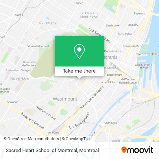 Sacred Heart School of Montreal map