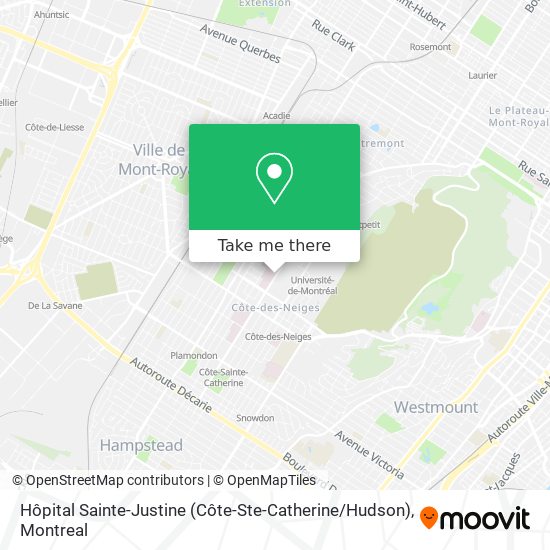 Hôpital Sainte-Justine (Côte-Ste-Catherine / Hudson) map