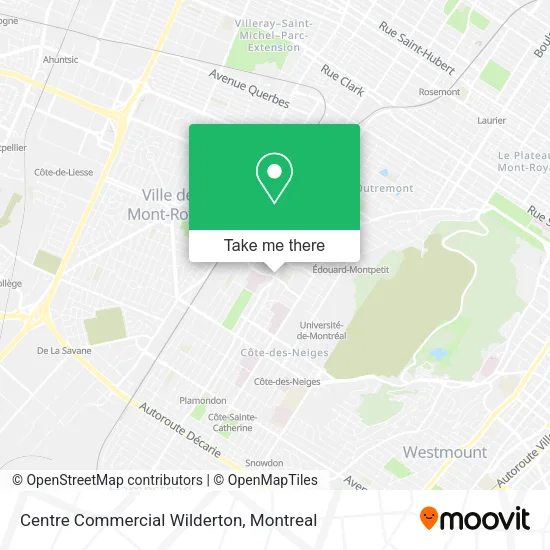 Centre Commercial Wilderton map