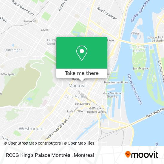 RCCG King's Palace Montréal map