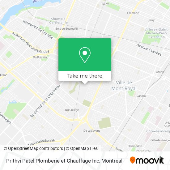 Prithvi Patel Plomberie et Chauffage Inc map