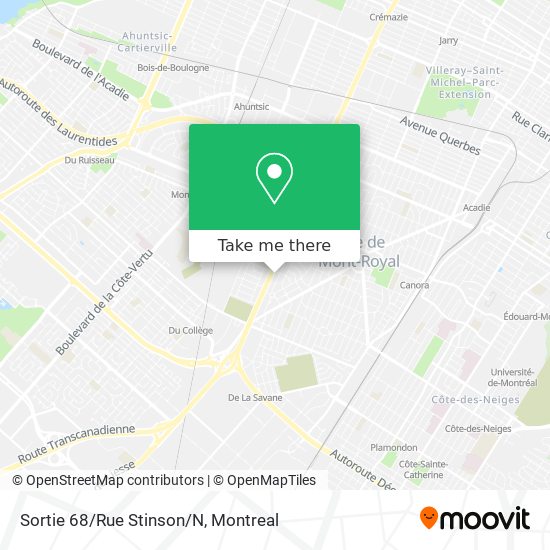 Sortie 68/Rue Stinson/N map