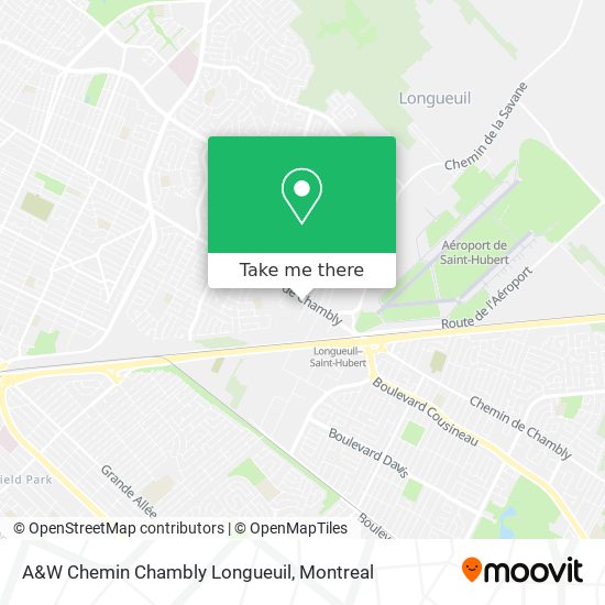 A&W Chemin Chambly Longueuil map