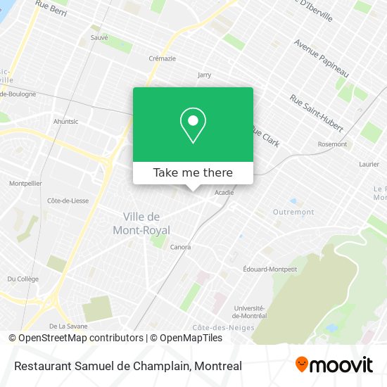 Restaurant Samuel de Champlain map