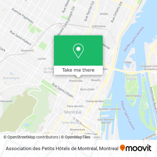 Association des Petits Hôtels de Montréal map