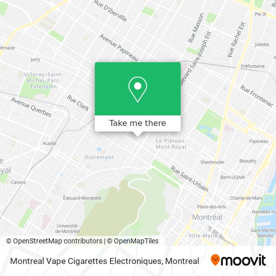 Montreal Vape Cigarettes Electroniques map