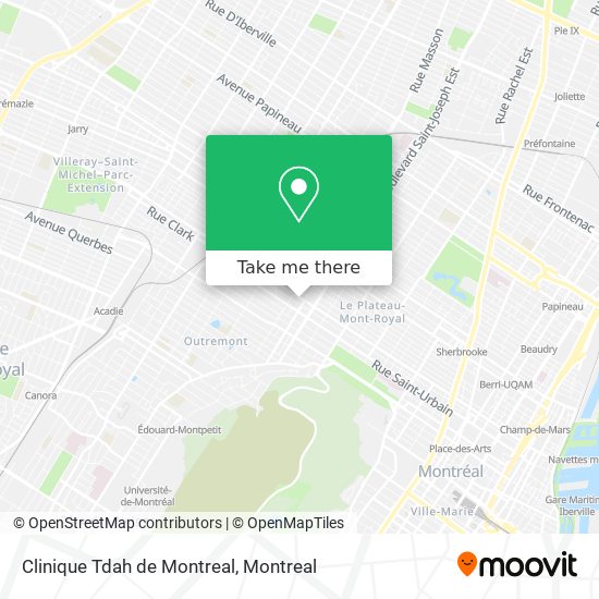 Clinique Tdah de Montreal map