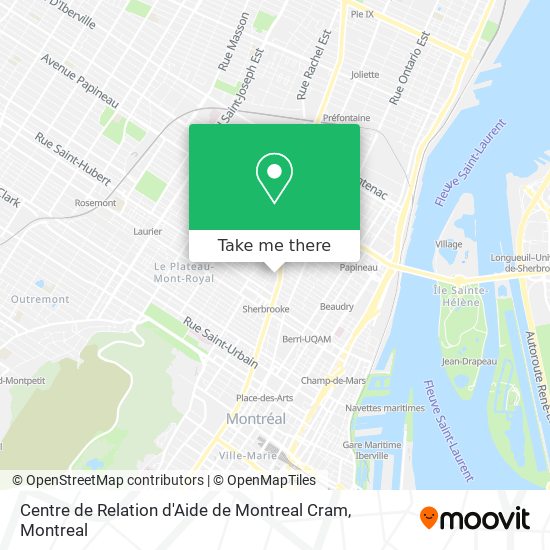 Centre de Relation d'Aide de Montreal Cram map