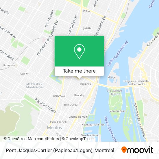 Pont Jacques-Cartier (Papineau / Logan) map