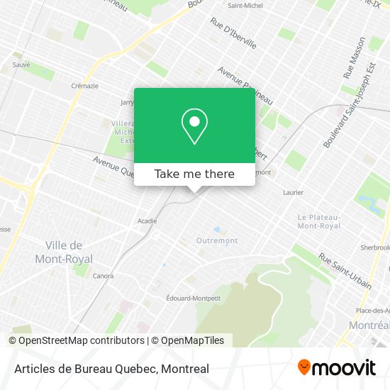 Articles de Bureau Quebec map