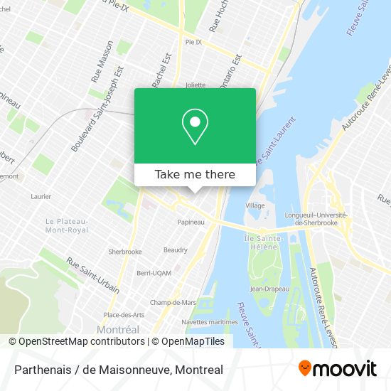 Parthenais / de Maisonneuve map