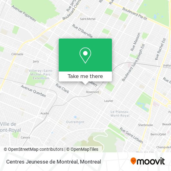 Centres Jeunesse de Montréal map