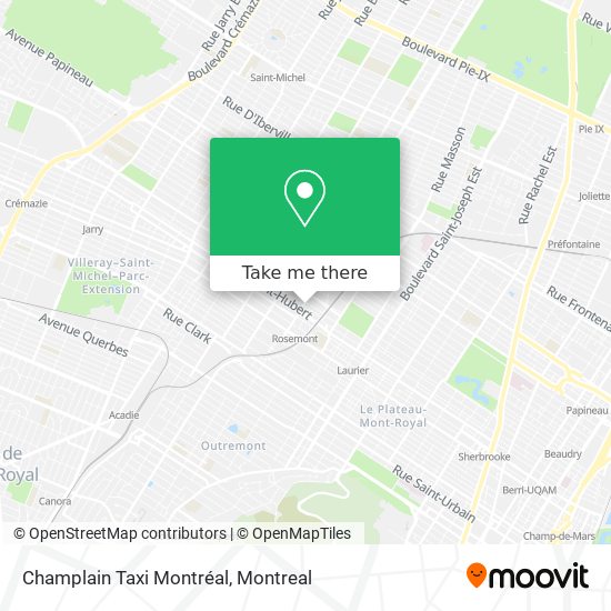 Champlain Taxi Montréal map