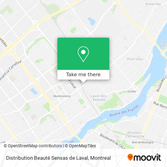 Distribution Beauté Sensas de Laval map