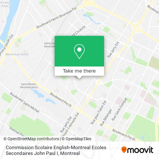Commission Scolaire English-Montreal Ecoles Secondaires John Paul I map