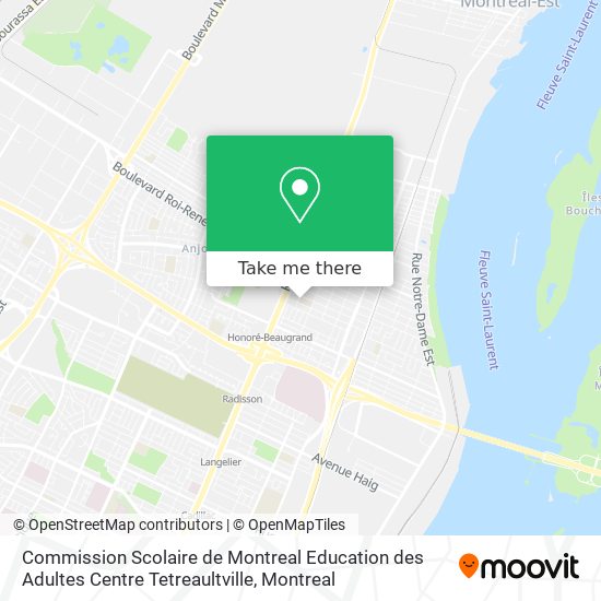 Commission Scolaire de Montreal Education des Adultes Centre Tetreaultville map