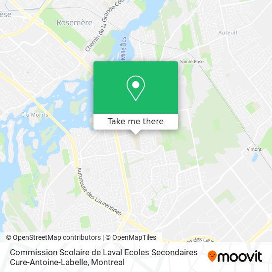 Commission Scolaire de Laval Ecoles Secondaires Cure-Antoine-Labelle map