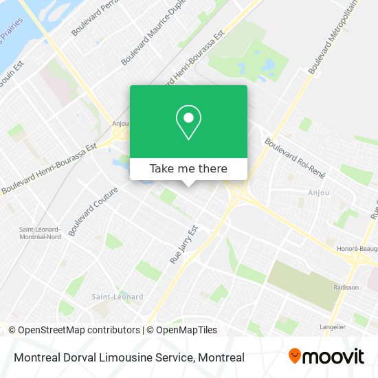 Montreal Dorval Limousine Service map