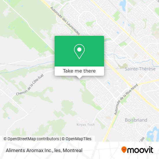 Aliments Aromax Inc., les map